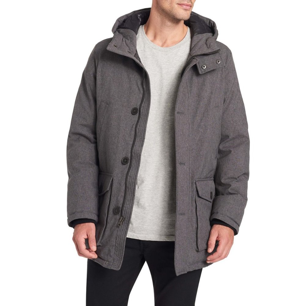 Dockers Hooded City Parka in Heather Charcoal L